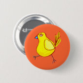 Blue Lipped Chick Ronde Button 5,7 Cm (Voorkant /achterkant)