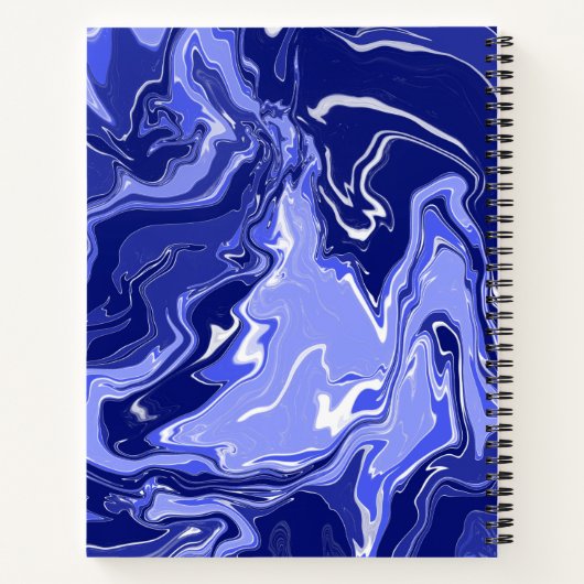 Blue Liquid Acrylic Pesting Art Journal Notitieboek (Achterkant)