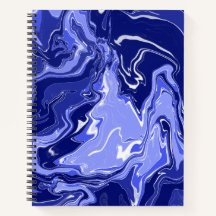 Blue Liquid Acrylic Pesting Art Journal