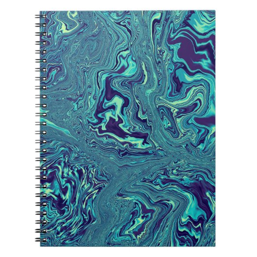 Blue Liquid Marble Abstract Pattern Notitieboek (Voorkant)