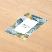 Blue Liquid Marble Wedding Invitation | Premium El Acryl Uitnodigingen (Laagn)