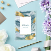 Blue Liquid Marble Wedding Invitation | Premium El Acryl Uitnodigingen (Insitu (Huwelijk))