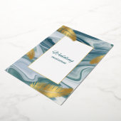 Blue Liquid Marble Wedding Invitation | Premium El Folie Uitnodiging (Gedraaid)