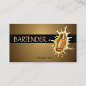 Blue Liquor Bottle Splash Bartender Bartender Visitekaartje (Voorkant)