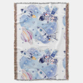 Blue little astronaut cozy Blanket for New Home Deken (Voorkant Verticaal)