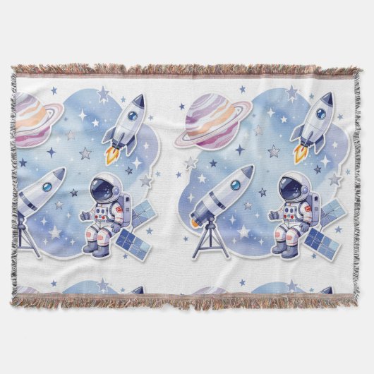 Blue little astronaut cozy Blanket for New Home Deken (Voorkant)