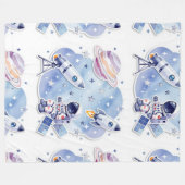 Blue little astronaut stylish Blanket New Home Fleece Deken (Voorkant (Horizontaal))