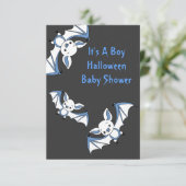 Blue Little Bat Baby shower Invitation Cards Kaart (Staand voorkant)