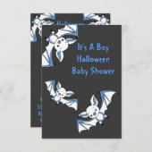 Blue Little Bat Baby shower Invitation Cards Kaart (Voorkant / Achterkant)