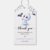Blue Little Boo Baby Ghost Boy Shower Bedankt Cadeaulabel (Voorkant)