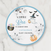 Blue Little Boo Baby shower Bedankjes Labels (Voorkant)