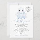 Blue Little Boo Bow Baby Boy Shower Dank u kaart (Voorkant)