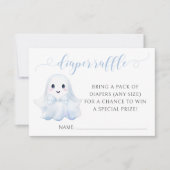 Blue Little Boo Bow Baby shower Luier Raffle Kaart (Voorkant)