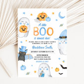 Blue Little Boo Ghost Baby shower Kaart
