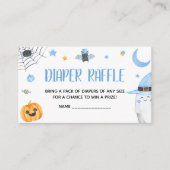 Blue Little Boo Ghost Baby shower Luier Raffle Informatiekaartje (Voorkant)