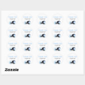 Blue Little Boo Ghost Witch Baby Shower Ronde Sticker (Vel)