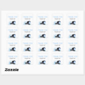 Blue Little Boo Ghost Witch Baby Shower Vierkante Sticker (Vel)
