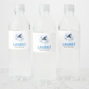 Blue Little Boo Ghost Witch Baby shower Waterfles Etiket