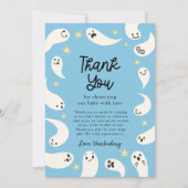 Blue Little Boo Halloween Baby shower Bedankkaart (Voorkant)