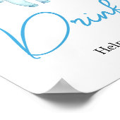 Blue Little Boo Halloween Baby shower Drinken Poster (Hoek)