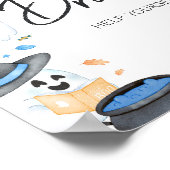 Blue Little Boo Halloween Baby shower Drinken Poster (Hoek)