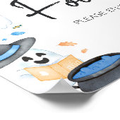 Blue Little Boo Halloween Baby shower eten Poster (Hoek)