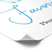 Blue Little Boo Halloween Baby shower Favorieten Poster (Hoek)