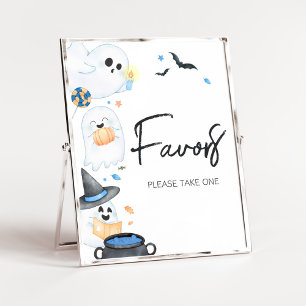 Blue Little Boo Halloween Baby shower Favorieten Poster