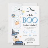 Blue Little Boo Halloween Baby shower Kaart (Voorkant)
