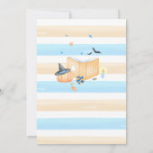 Blue Little Boo Halloween Baby shower Kaart (Achterkant)