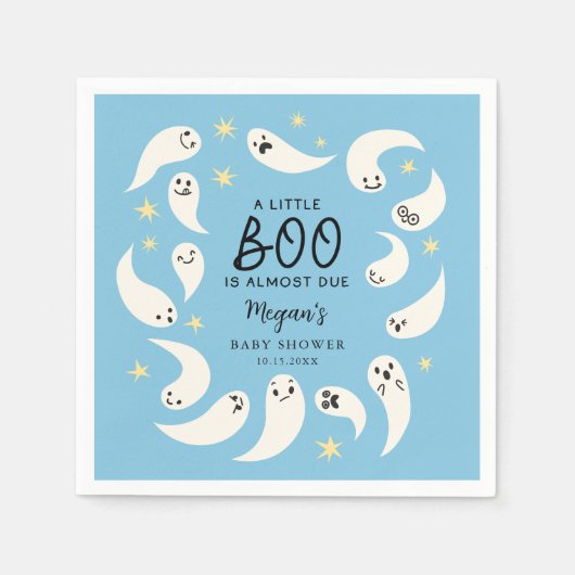 Blue Little Boo Halloween Baby shower Servet (Voorkant)