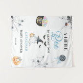 Blue Little Boo Halloween Baby shower Wandkleed (Voorkant (horizontaal))