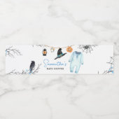 Blue Little Boo Halloween Baby shower Waterfles Etiket (Enkel label)