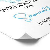 Blue Little Boo Halloween Baby shower Welkom Poster (Hoek)