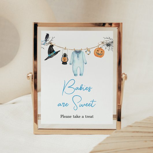 Blue Little Boo Halloween baby's zijn zoet Poster