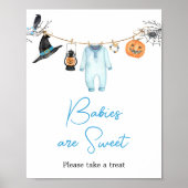 Blue Little Boo Halloween baby's zijn zoet Poster (Voorkant)