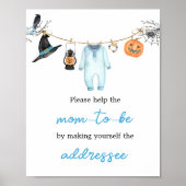 Blue Little Boo Halloween Envelope Station Poster (Voorkant)
