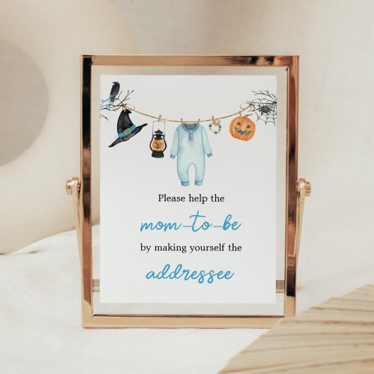 Blue Little Boo Halloween Envelope Station Poster