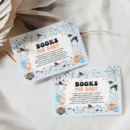 Blue Little Boo Halloween Ghost Books voor Baby Bo Informatiekaartje