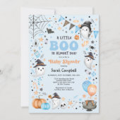 Blue Little Boo Halloween Ghost Boy Baby shower Kaart (Voorkant)
