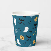 Blue Little Boo Halloween Ghost Papieren Bekers (Achterkant)