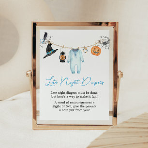 Blue Little Boo Halloween Late Night Luiers Poster