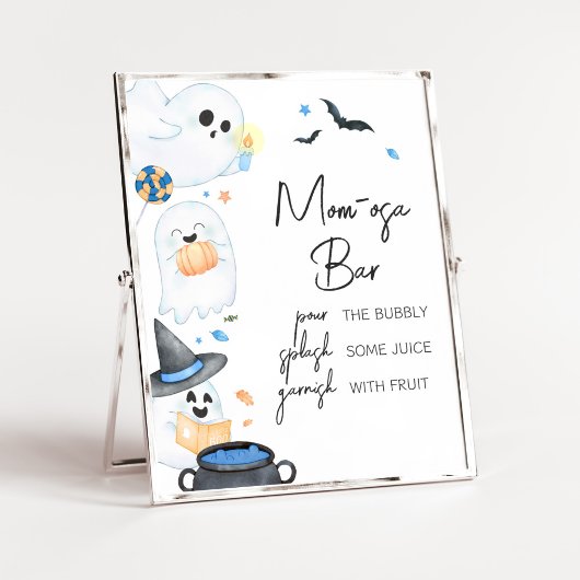 Blue Little Boo Halloween Mom Osa Bar Poster