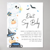Blue Little Boo Halloween Zeg geen Baby Poster (Voorkant)
