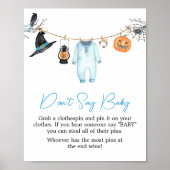 Blue Little Boo Halloween Zeg geen Baby Poster (Voorkant)