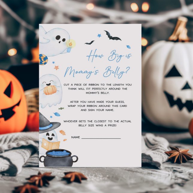 Blue Little Boo Hoe groot is het buikspel van mama (Blue Little Boo Baby Shower How Big is Mommy's Belly Game)