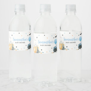 Blue Little Boo Pumpkin Halloween Baby shower Waterfles Etiket