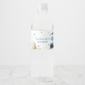 Blue Little Boo Pumpkin Halloween Baby shower Waterfles Etiket (Voorkant)