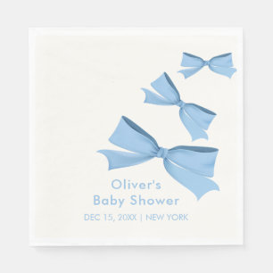 Blue Little Bow Lijst Boy Baby shower Servet