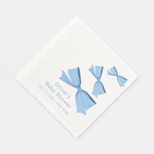 Blue Little Bow Lijst Boy Baby shower Servet (Hoek)